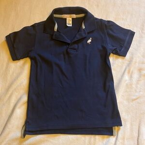 The Beaufort Bonnet Company Navy Polo with White Embroidered Flamingo boy size 5